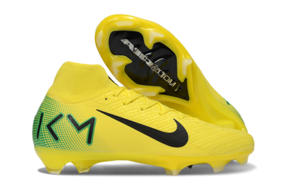 Unisex Nike Air Zoom Mercurial Superfly 10 Elite FG Firm Ground High-Tops Football Boots - Yellow/Black/Green