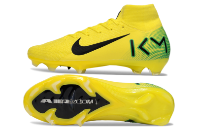 Unisex Nike Air Zoom Mercurial Superfly 10 Elite FG Firm Ground High-Tops Football Boots - Yellow/Black/Green