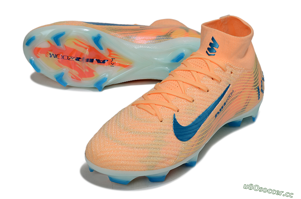 Unisex Nike Air Zoom Mercurial Superfly 10 Elite FG Firm Ground High-Tops Football Boots - Pink/Blue/Whtie 3