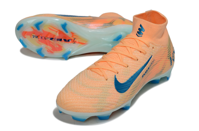 Unisex Nike Air Zoom Mercurial Superfly 10 Elite FG Firm Ground High-Tops Football Boots - Pink/Blue/Whtie