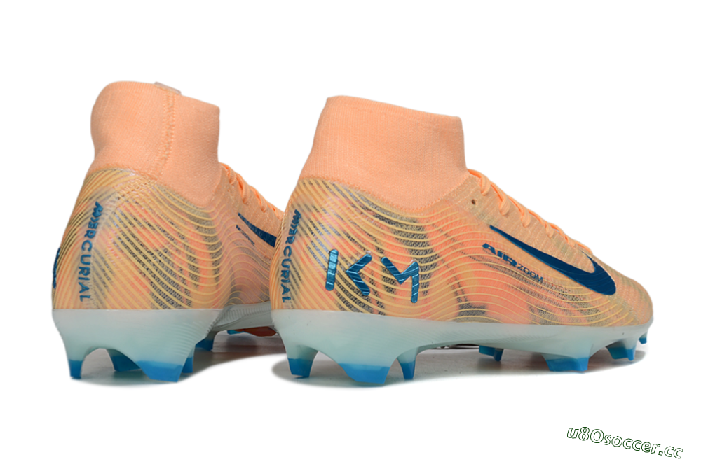 Unisex Nike Air Zoom Mercurial Superfly 10 Elite FG Firm Ground High-Tops Football Boots - Pink/Blue/Whtie 6