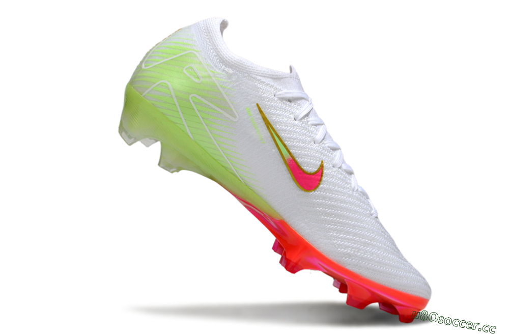 Unisex Nike Air Zoom Mercurial Vapor 16 Elite FG Firm Ground Low-Tops Football Boots - White/Pink/Yellow 4