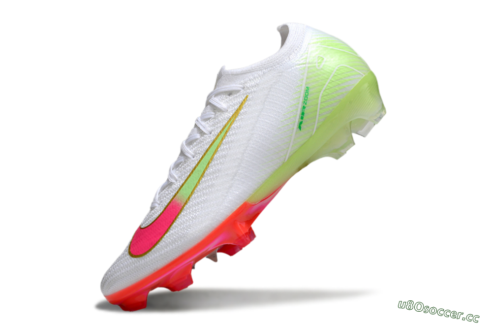 Unisex Nike Air Zoom Mercurial Vapor 16 Elite FG Firm Ground Low-Tops Football Boots - White/Pink/Yellow 5