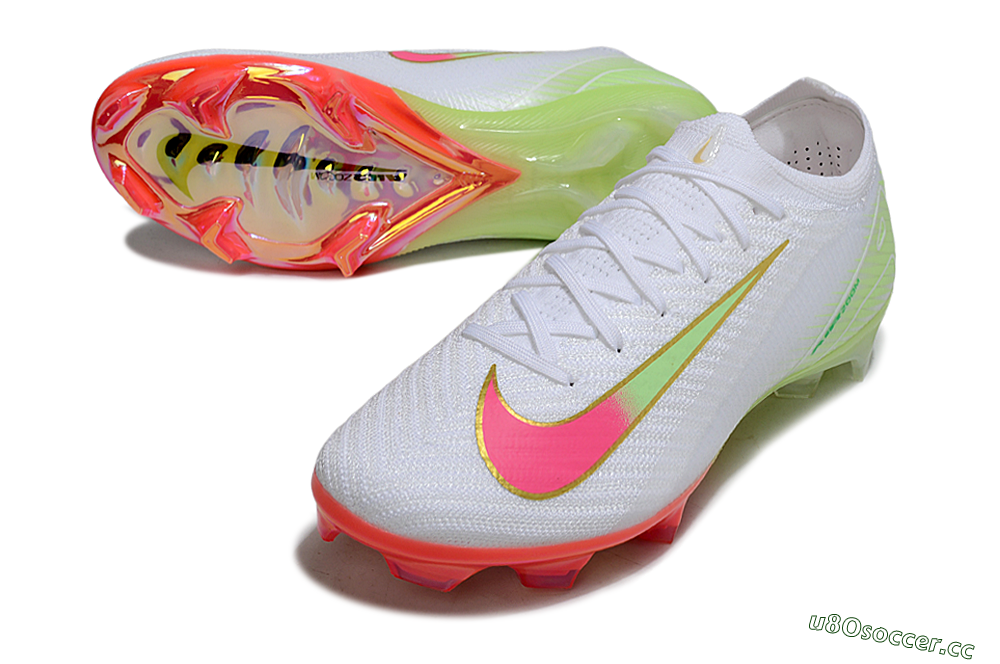 Unisex Nike Air Zoom Mercurial Vapor 16 Elite FG Firm Ground Low-Tops Football Boots - White/Pink/Yellow 3