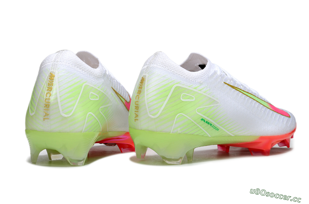 Unisex Nike Air Zoom Mercurial Vapor 16 Elite FG Firm Ground Low-Tops Football Boots - White/Pink/Yellow 6