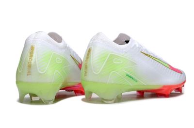 Unisex Nike Air Zoom Mercurial Vapor 16 Elite FG Firm Ground Low-Tops Football Boots - White/Pink/Yellow