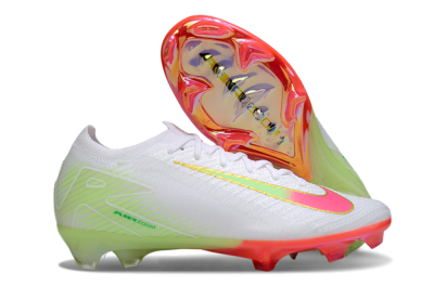 Unisex Nike Air Zoom Mercurial Vapor 16 Elite FG Firm Ground Low-Tops Football Boots - White/Pink/Yellow