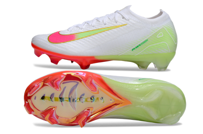 Unisex Nike Air Zoom Mercurial Vapor 16 Elite FG Firm Ground Low-Tops Football Boots - White/Pink/Yellow