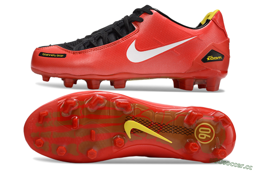 Men's Nike Air Zoom Total 90 Laser FG Firm Ground Low-Tops Football Boots - Red/White/Black 1