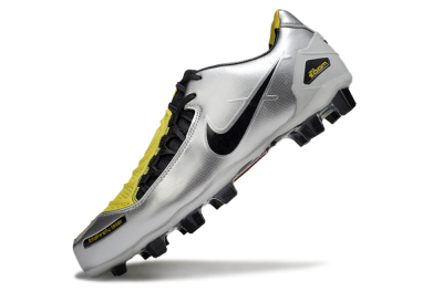 Men's Nike Air Zoom Total 90 Laser FG Firm Ground Low-Tops Football Boots - Silver/Black/Yellow