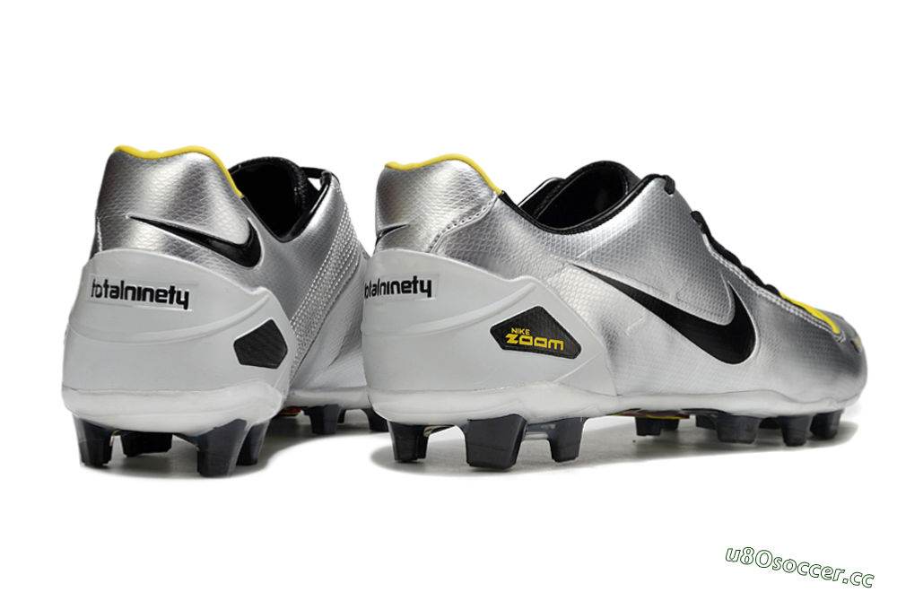 Men's Nike Air Zoom Total 90 Laser FG Firm Ground Low-Tops Football Boots - Silver/Black/Yellow 6