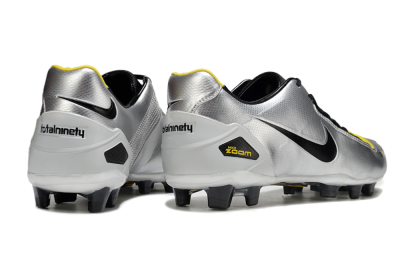 Men's Nike Air Zoom Total 90 Laser FG Firm Ground Low-Tops Football Boots - Silver/Black/Yellow
