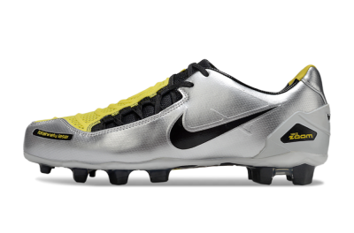 Men's Nike Air Zoom Total 90 Laser FG Firm Ground Low-Tops Football Boots - Silver/Black/Yellow