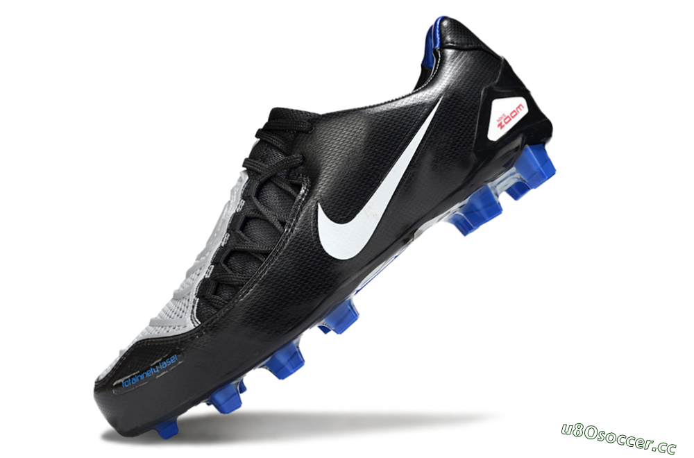 Men's Nike Air Zoom Total 90 Laser FG Firm Ground Low-Tops Football Boots - Black/White/Blue 5