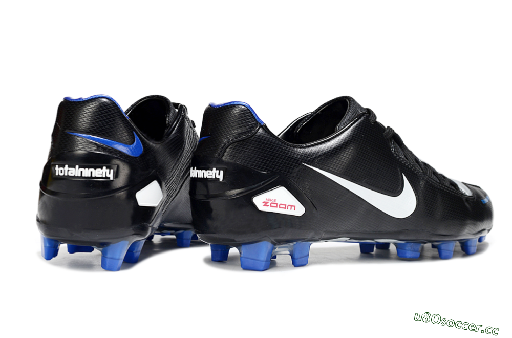 Men's Nike Air Zoom Total 90 Laser FG Firm Ground Low-Tops Football Boots - Black/White/Blue 6