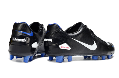 Men's Nike Air Zoom Total 90 Laser FG Firm Ground Low-Tops Football Boots - Black/White/Blue