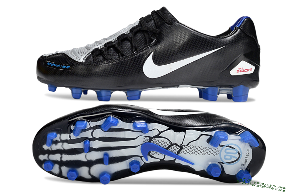 Men's Nike Air Zoom Total 90 Laser FG Firm Ground Low-Tops Football Boots - Black/White/Blue 1