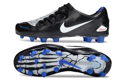 Men's Nike Air Zoom Total 90 Laser FG Firm Ground Low-Tops Football Boots - Black/White/Blue
