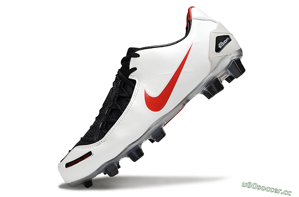 Men's Nike Air Zoom Total 90 III FG Firm Ground Low-Tops Football Boots - White/Red/Black 5