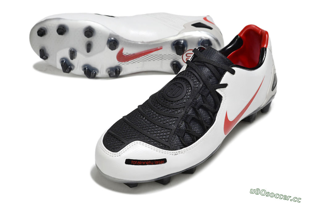 Men's Nike Air Zoom Total 90 III FG Firm Ground Low-Tops Football Boots - White/Red/Black 3