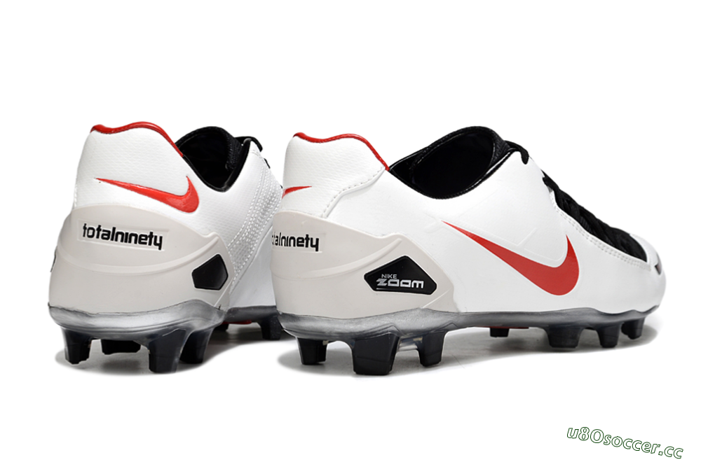 Men's Nike Air Zoom Total 90 III FG Firm Ground Low-Tops Football Boots - White/Red/Black 6