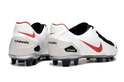 Men's Nike Air Zoom Total 90 III FG Firm Ground Low-Tops Football Boots - White/Red/Black