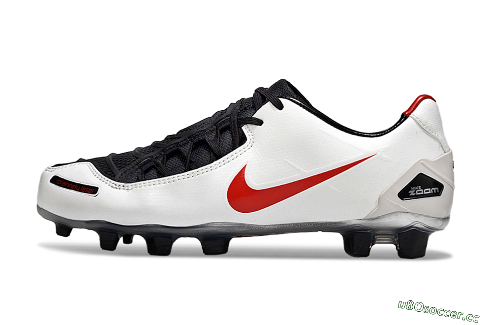 Men's Nike Air Zoom Total 90 III FG Firm Ground Low-Tops Football Boots - White/Red/Black 0