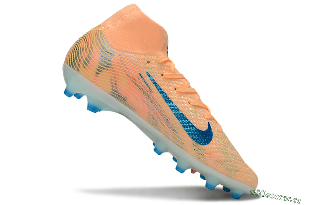 Unisex Nike Air Zoom Mercurial Superfly 10 Elite AG Artificial Grass High-Tops Football Boots - Pink/Blue/Whtie 4