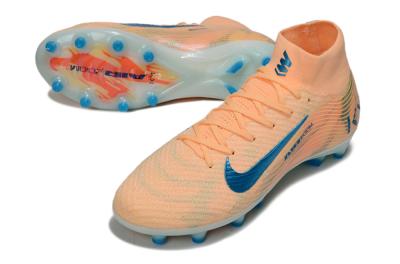 Unisex Nike Air Zoom Mercurial Superfly 10 Elite AG Artificial Grass High-Tops Football Boots - Pink/Blue/Whtie