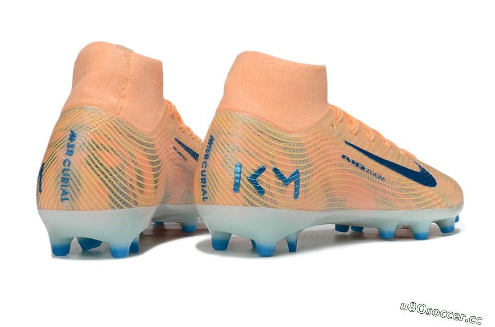 Unisex Nike Air Zoom Mercurial Superfly 10 Elite AG Artificial Grass High-Tops Football Boots - Pink/Blue/Whtie 6