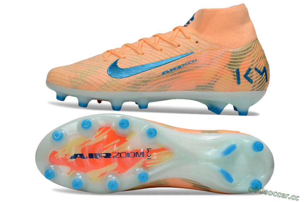 Unisex Nike Air Zoom Mercurial Superfly 10 Elite AG Artificial Grass High-Tops Football Boots - Pink/Blue/Whtie 1