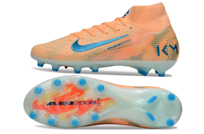Unisex Nike Air Zoom Mercurial Superfly 10 Elite AG Artificial Grass High-Tops Football Boots - Pink/Blue/Whtie