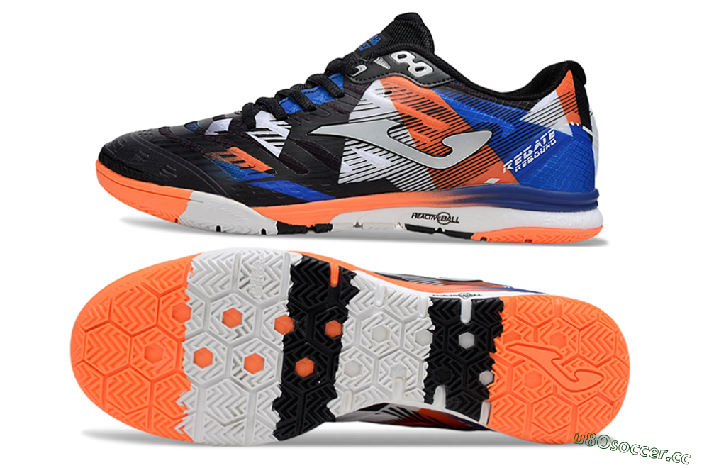 Men's Joma Top Flex IC Indoor & Futsal Low-Tops Football Shoes - Black/Red/Blue 1