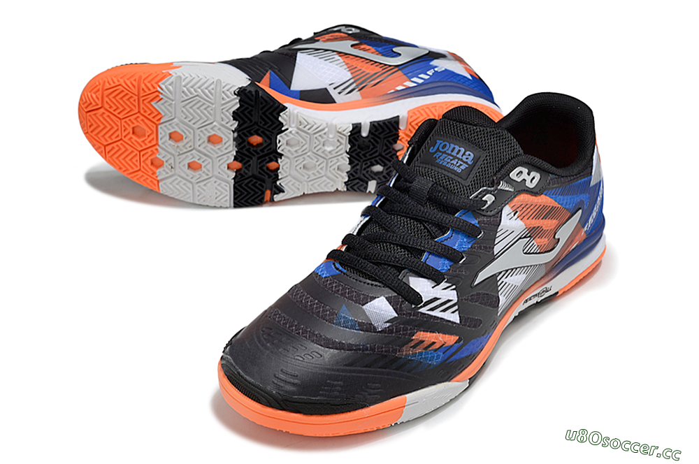 Men's Joma Top Flex IC Indoor & Futsal Low-Tops Football Shoes - Black/Red/Blue 3