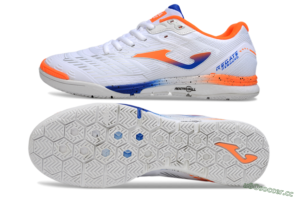 Men's Joma Top Flex IC Indoor & Futsal Low-Tops Football Shoes - White/Blue/Red 1