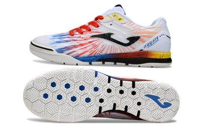 Men's Joma Top Flex IC Indoor & Futsal Low-Tops Football Shoes - White/Black/Red