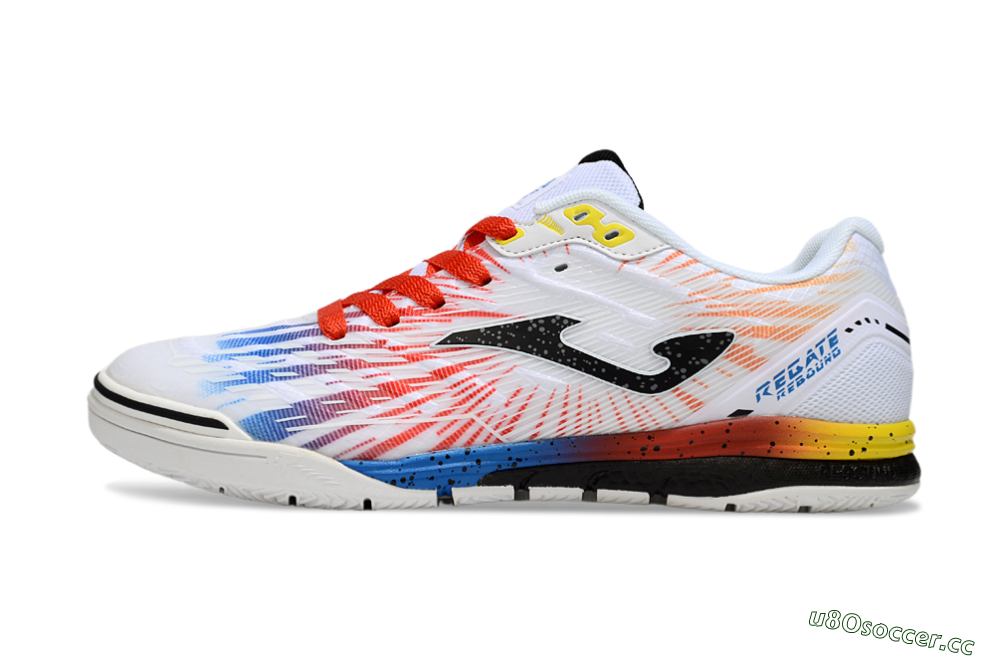 Men's Joma Top Flex IC Indoor & Futsal Low-Tops Football Shoes - White/Black/Red 0