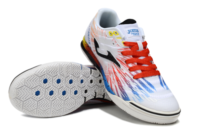 Men's Joma Top Flex IC Indoor & Futsal Low-Tops Football Shoes - White/Black/Red