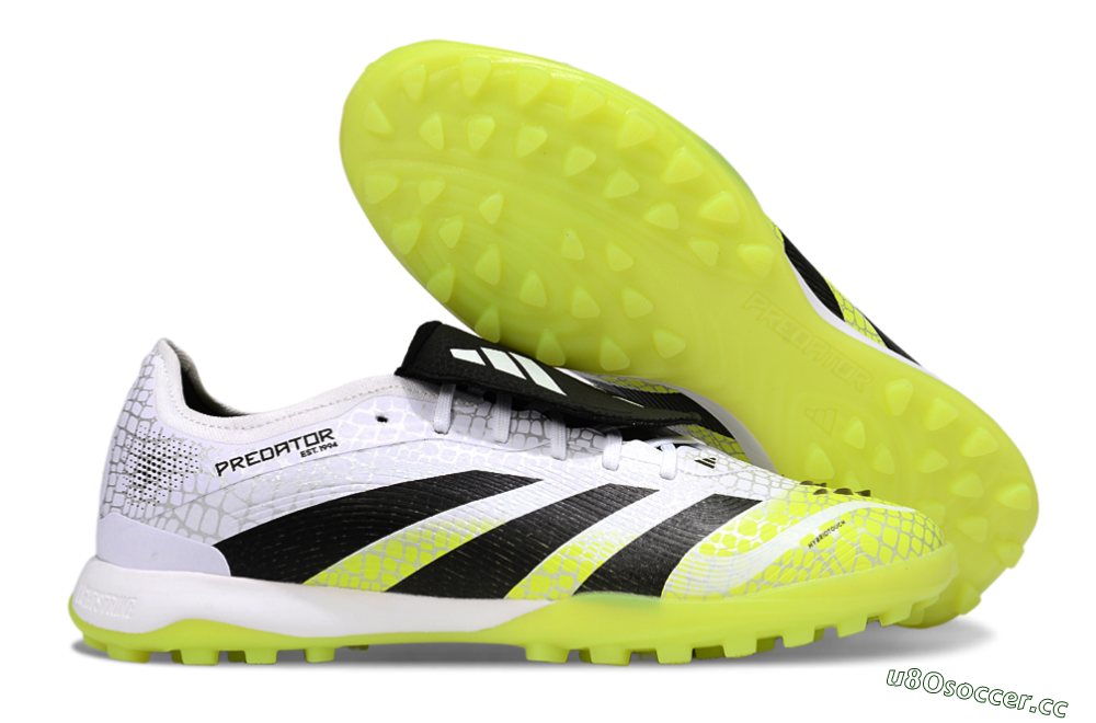 Men's Adidas Predator League Foldover Tongue TF Artificial Turf Low-Tops Football Shoes - White/Black/Yellow 2