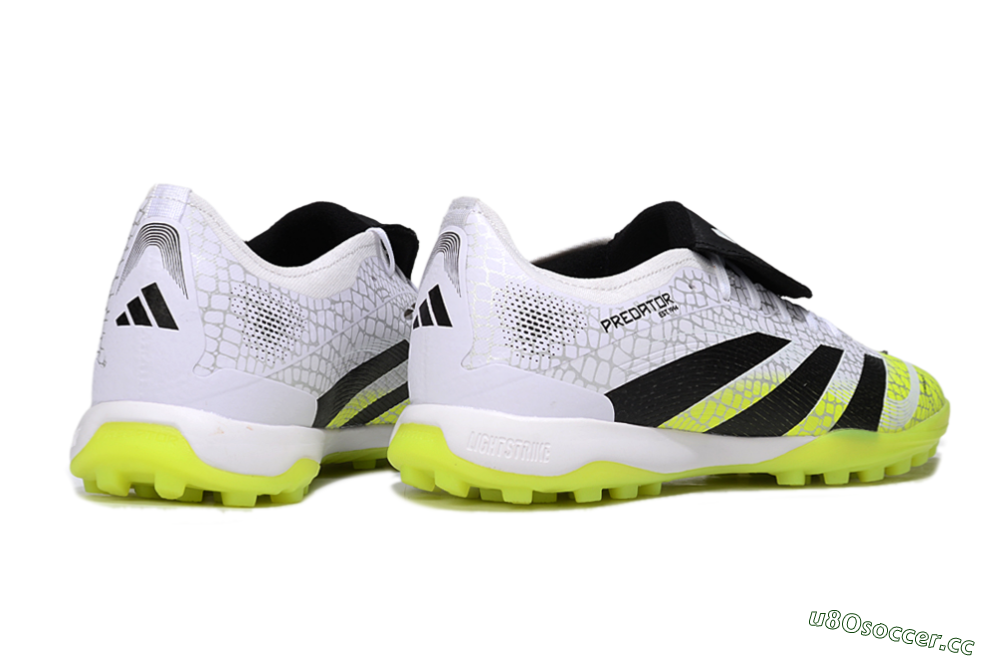 Men's Adidas Predator League Foldover Tongue TF Artificial Turf Low-Tops Football Shoes - White/Black/Yellow 6