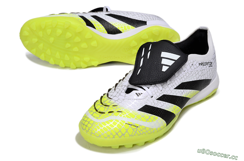 Men's Adidas Predator League Foldover Tongue TF Artificial Turf Low-Tops Football Shoes - White/Black/Yellow 3