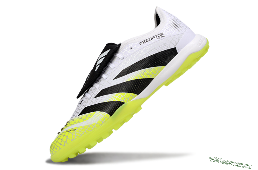 Men's Adidas Predator League Foldover Tongue TF Artificial Turf Low-Tops Football Shoes - White/Black/Yellow 5