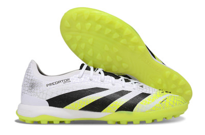 Men's Adidas Predator 25 Elite TF Artificial Turf Low-Tops Football Shoes - White/Black/Yellow