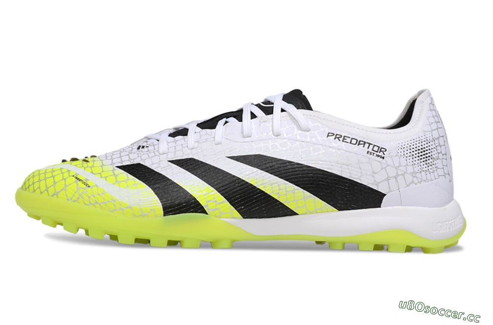 Men's Adidas Predator 25 Elite TF Artificial Turf Low-Tops Football Shoes - White/Black/Yellow 0