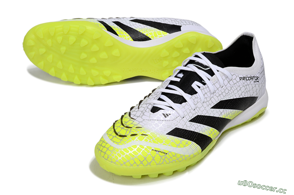 Men's Adidas Predator 25 Elite TF Artificial Turf Low-Tops Football Shoes - White/Black/Yellow 3
