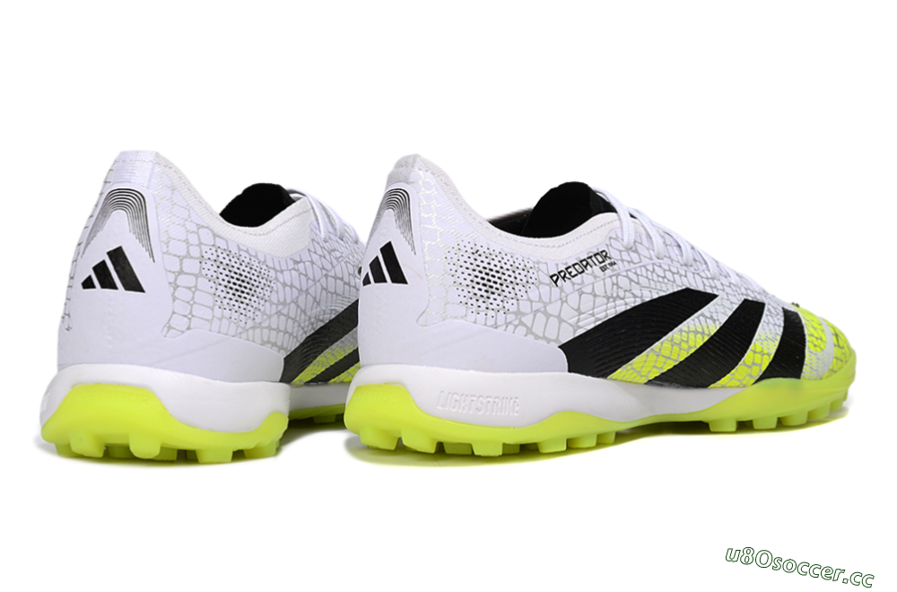 Men's Adidas Predator 25 Elite TF Artificial Turf Low-Tops Football Shoes - White/Black/Yellow 6