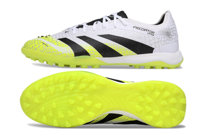 Men's Adidas Predator 25 Elite TF Artificial Turf Low-Tops Football Shoes - White/Black/Yellow