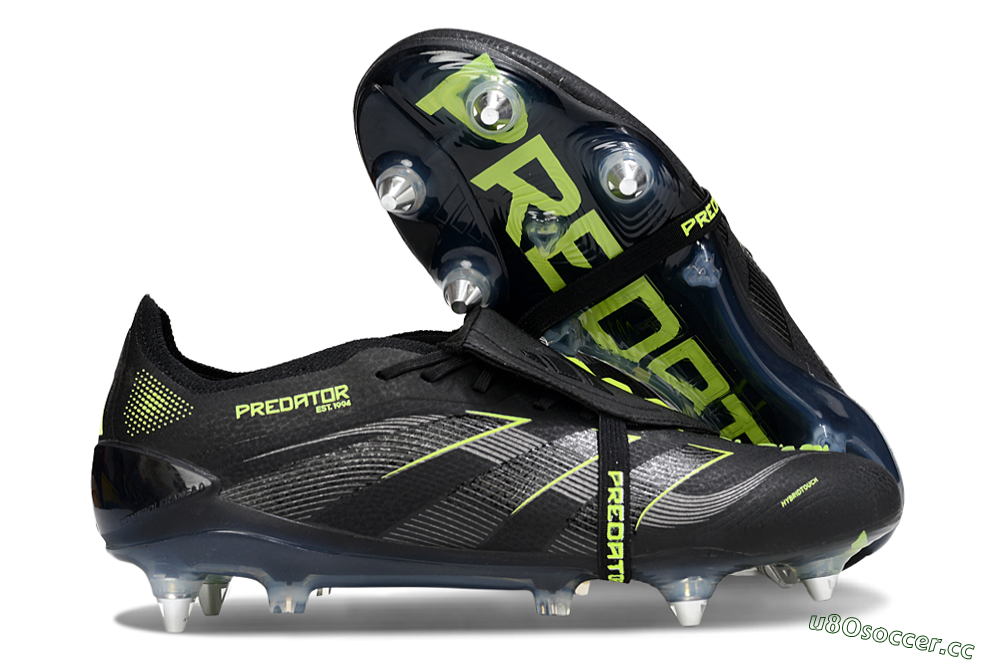 Men's Adidas Predator 25 Elite Foldover Tongue SG Soft Ground Low-Tops Football Boots - Black/Silver/Yellow 2