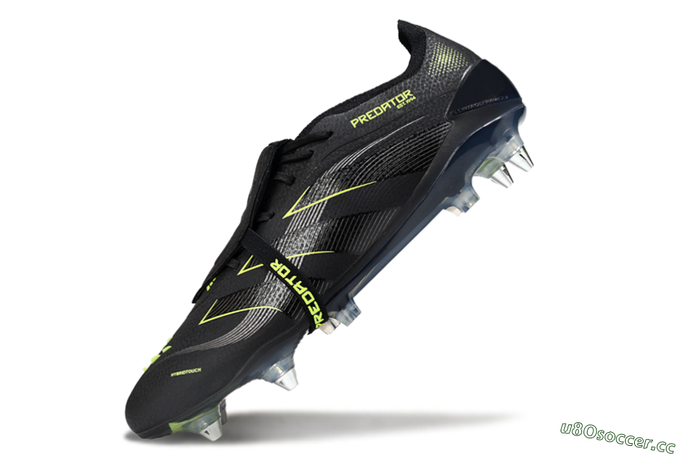 Men's Adidas Predator 25 Elite Foldover Tongue SG Soft Ground Low-Tops Football Boots - Black/Silver/Yellow 5