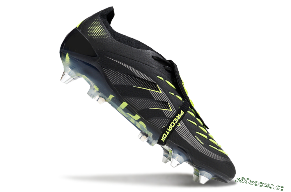 Men's Adidas Predator 25 Elite Foldover Tongue SG Soft Ground Low-Tops Football Boots - Black/Silver/Yellow 4